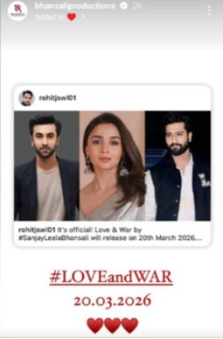 Sanjay Leela Bhansali’s Love & War Delayed to March 2026