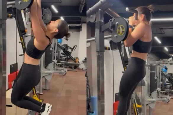 Alia Bhatt lifting weights during her intense gym workout – Bollywood celebrity fitness