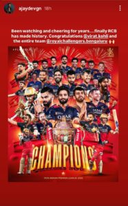 Bollywood and Tollywood Stars Celebrate RCB’s Historic IPL Triumph, Shower Virat Kohli with Praise