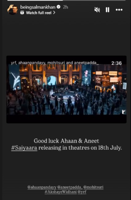 Saiyaara Trailer Wins Hearts as Salman Khan Cheers on Ahaan Panday’s Debut