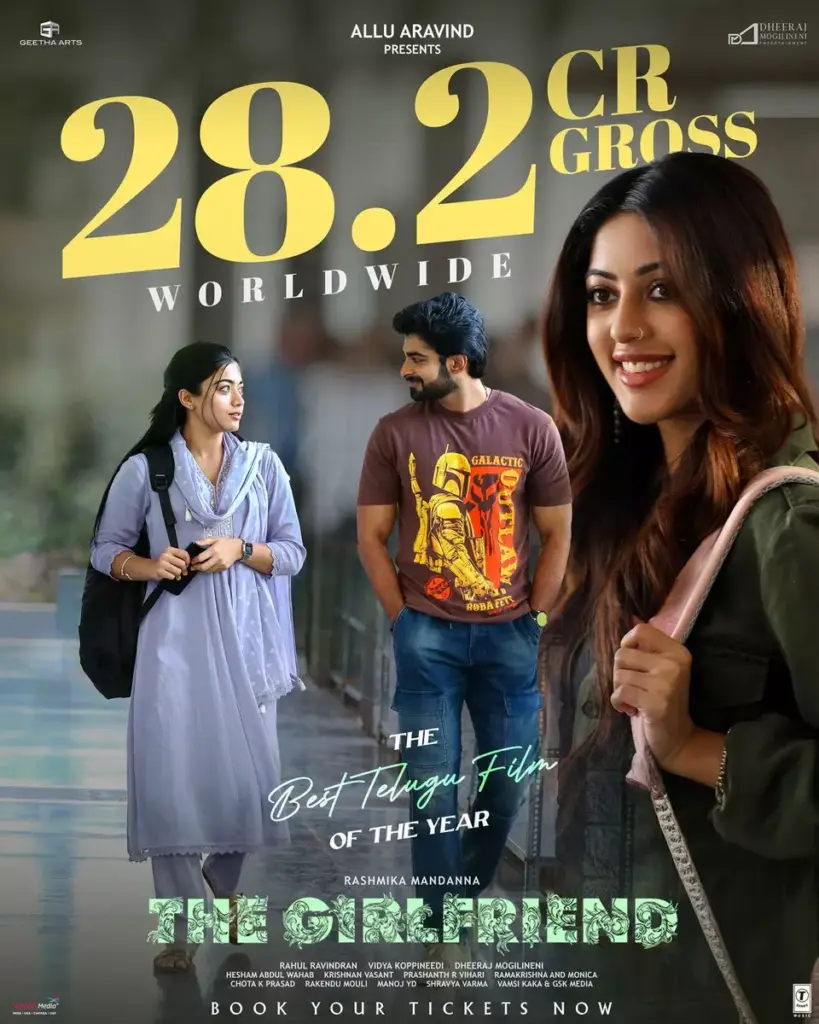 Rashmika Mandanna Shines as The Girlfriend Crosses ₹28.2 Crore Worldwide
